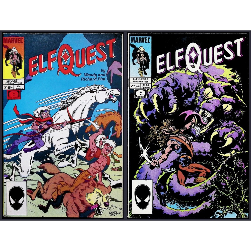 Elfquest 2X Comic Lot #6 7 Wendy Pini Direct Edition Fantasy Marvel